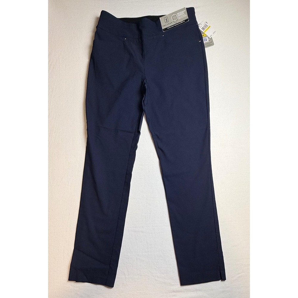 PGA Tour Womens Golf Pants Navy Blue Tummy Control UPF 50 Size Medium-2545